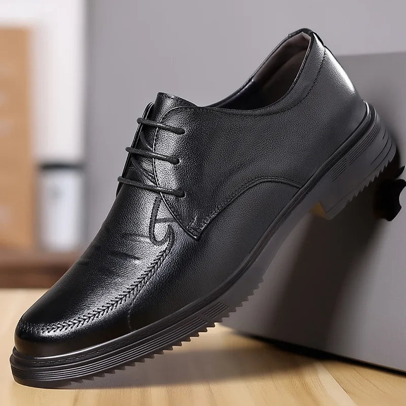 Hot Sale Two-layer Cowhide Shoes Trendy Casual Men Leather Shoes Size 38-44