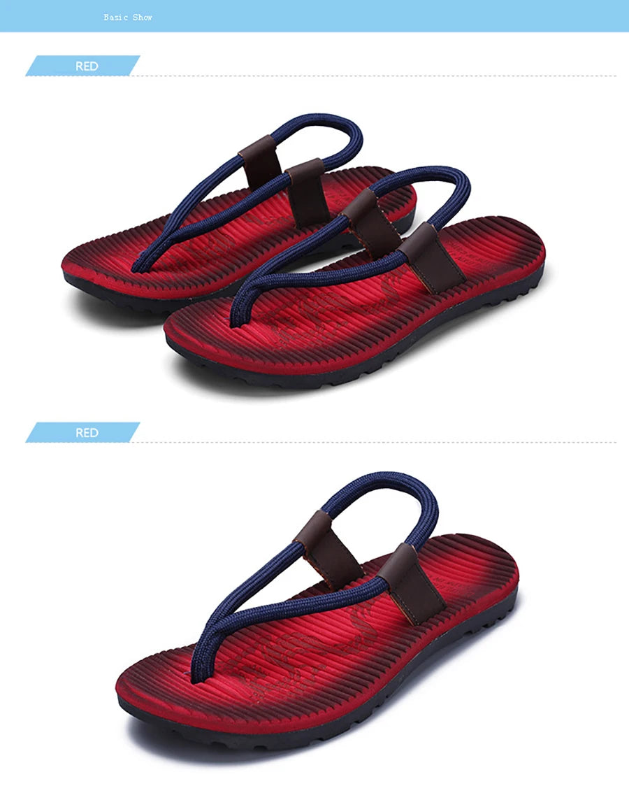 Summer Men Sandals New Beach Slippers High Quality Beach Flip Flops Fashion Solid Flat Outdoor Shoes Outdoors Non-slip Slippers