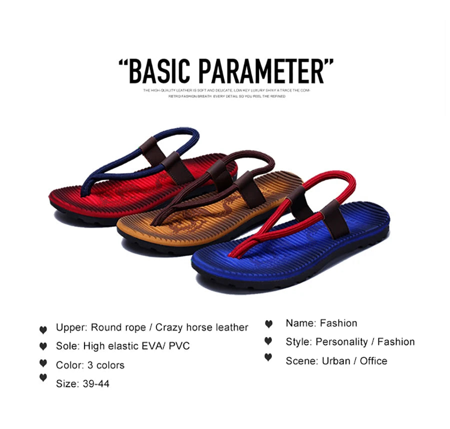 Summer Men Sandals New Beach Slippers High Quality Beach Flip Flops Fashion Solid Flat Outdoor Shoes Outdoors Non-slip Slippers