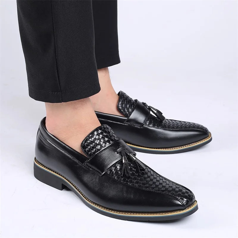 Soft Leather Loafers Casual Shoes Moccasins for Men Leather Men's Casual Dress Shoes Men Leather Shoes Big Size 38 to 47
