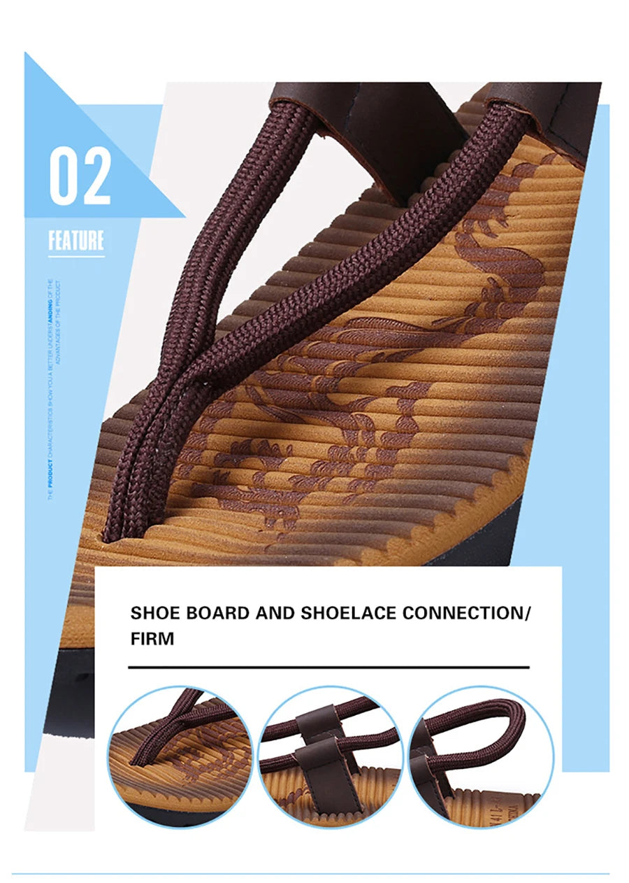 Summer Men Sandals New Beach Slippers High Quality Beach Flip Flops Fashion Solid Flat Outdoor Shoes Outdoors Non-slip Slippers