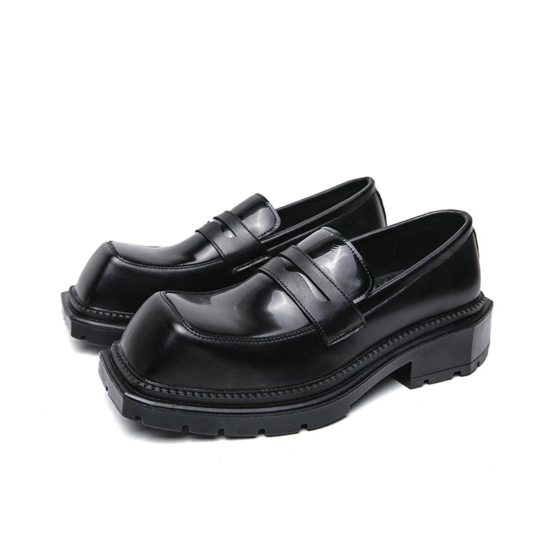 Hot Sale Men Leather Dress Shoes Slip-on Formal Wedding Party Business Office Loafers Breathable Low-top Trendy Shoes Wholesale