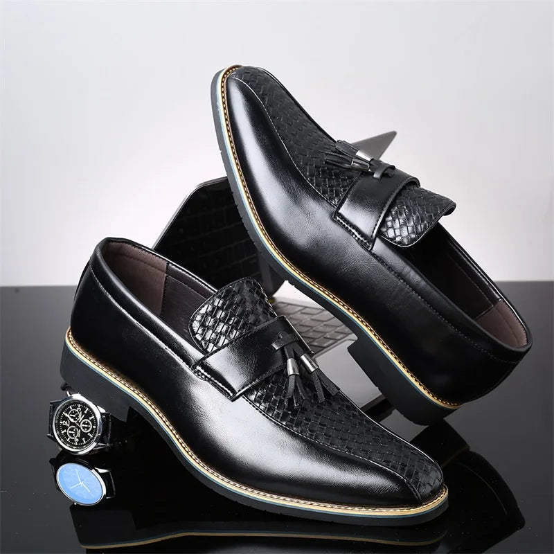 Soft Leather Loafers Casual Shoes Moccasins for Men Leather Men's Casual Dress Shoes Men Leather Shoes Big Size 38 to 47