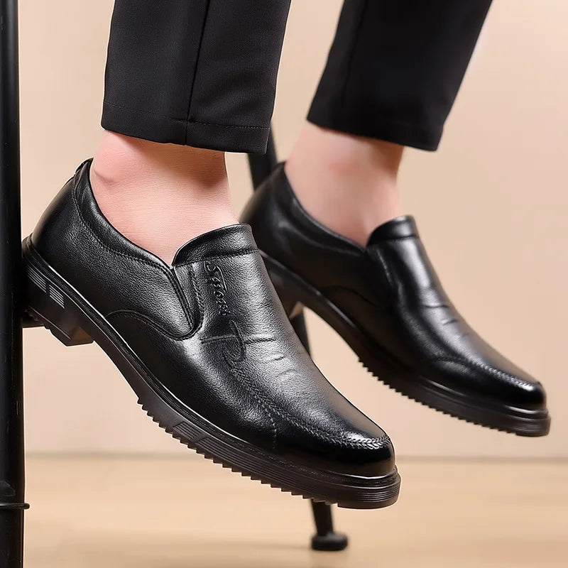 Hot Sale Two-layer Cowhide Shoes Trendy Casual Men Leather Shoes Size 38-44