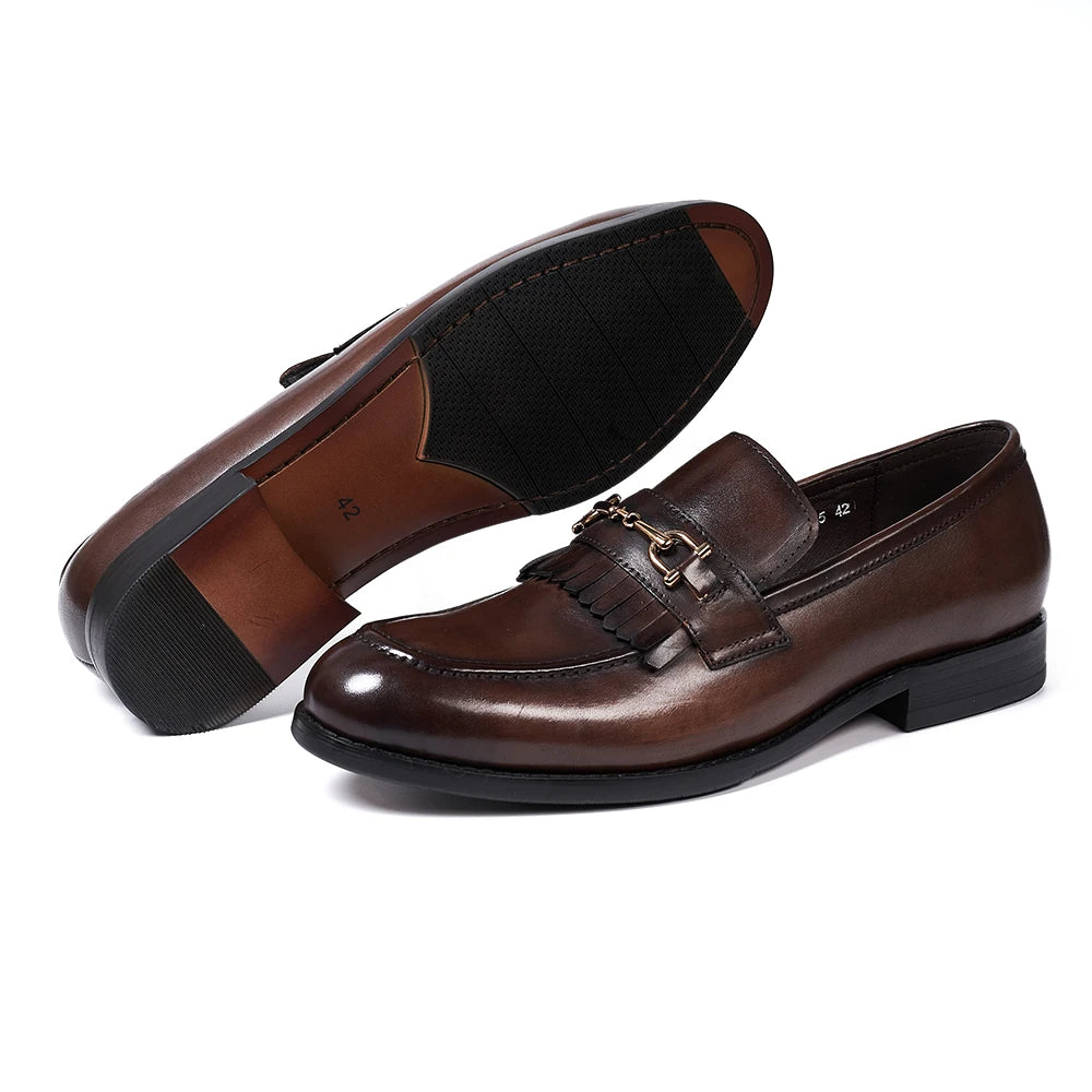 New Arrival Autumn Hot Selling Loafer Slip on Dress Men Leather Shoes Monk Strap Buckle Semi-Casual Handmade Shoes Custom Shoes