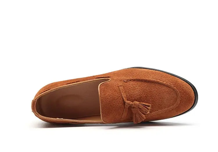 Fashion Men's Casual Shoes Suede Leather Slip-on Mens Trendy Tassels Classic Loafers Moccasins Men Party Wedding Driving Flats