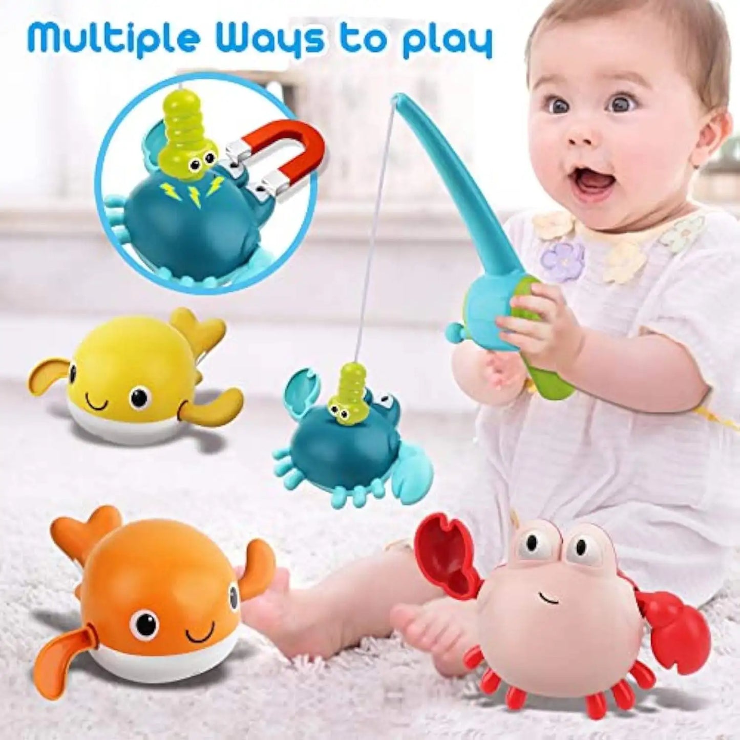 Bathing Toys Children Playing in Water Little Crabs Swimming Babies and Children Playing in Water Little Whales in Summer