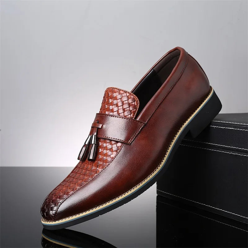 Soft Leather Loafers Casual Shoes Moccasins for Men Leather Men's Casual Dress Shoes Men Leather Shoes Big Size 38 to 47
