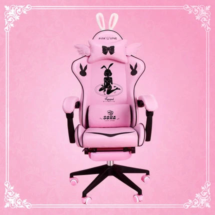Pink Magic Gaming Chair Girl Game Competitive Rotating Chair Home Liftable Computer Chair Fashion Comfortable Anchor Live Chair
