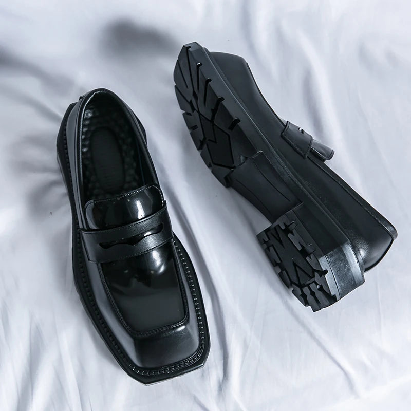 Hot Sale Men Leather Dress Shoes Slip-on Formal Wedding Party Business Office Loafers Breathable Low-top Trendy Shoes Wholesale