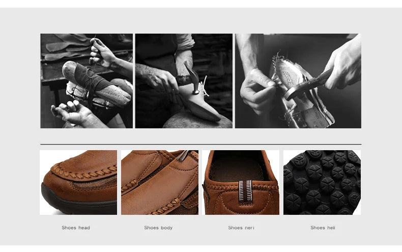 Men Casual Shoes Breathable Loafers Sneakers 2023 New Fashion Comfortable Flat Handmade Retro Leisure Loafers Shoes Men Shoes