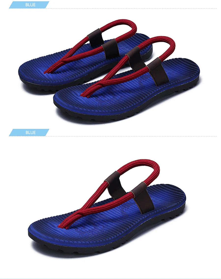Summer Men Sandals New Beach Slippers High Quality Beach Flip Flops Fashion Solid Flat Outdoor Shoes Outdoors Non-slip Slippers