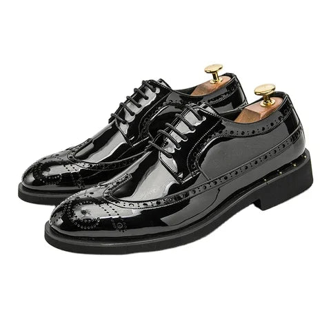 Custom Logo Hot Sale Men's Big Size Plus Size 48 Business Formal Fashion Dress Shoes Men Leather Shoes Casual