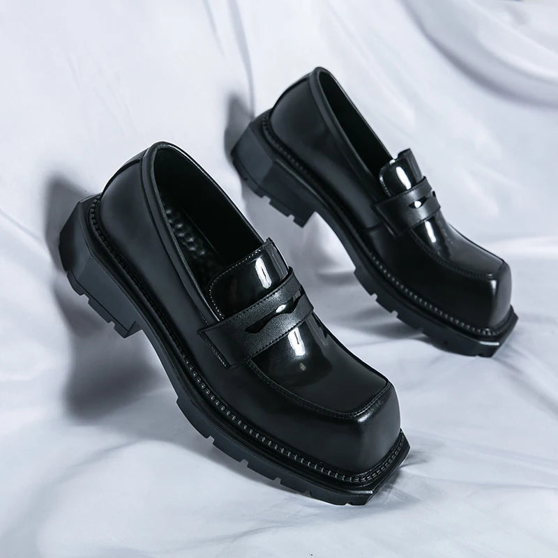 Hot Sale Men Leather Dress Shoes Slip-on Formal Wedding Party Business Office Loafers Breathable Low-top Trendy Shoes Wholesale