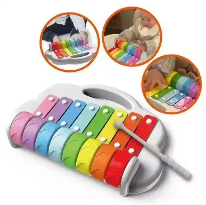 Puzzle Eight-tone Hand-played Xylophone for Babies Two-in-one Instrument 8-month-old Musical Toy