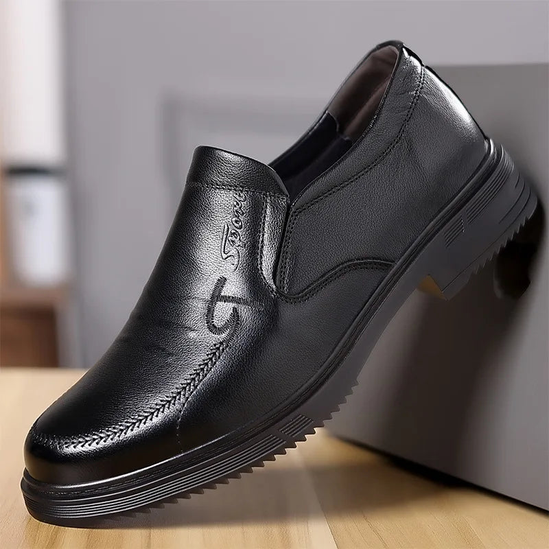 Hot Sale Two-layer Cowhide Shoes Trendy Casual Men Leather Shoes Size 38-44