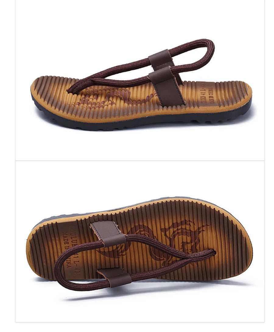Summer Men Sandals New Beach Slippers High Quality Beach Flip Flops Fashion Solid Flat Outdoor Shoes Outdoors Non-slip Slippers