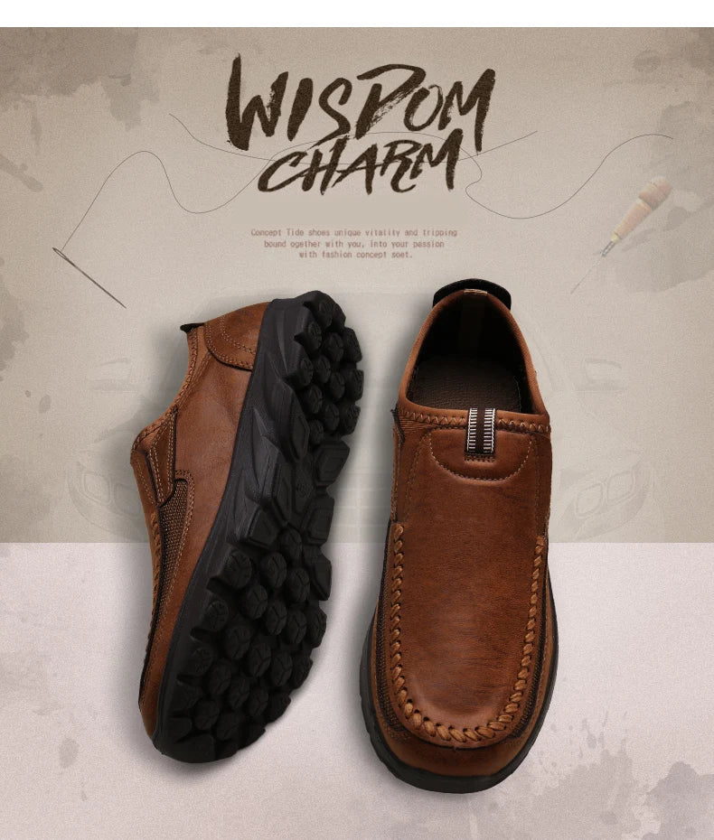Men Casual Shoes Breathable Loafers Sneakers 2023 New Fashion Comfortable Flat Handmade Retro Leisure Loafers Shoes Men Shoes