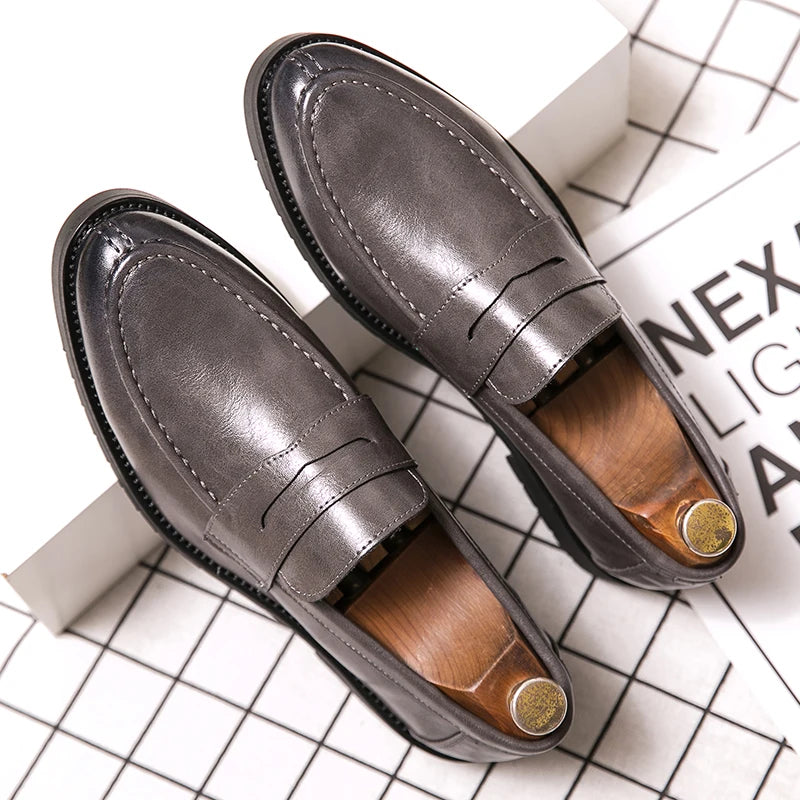 Genuine Men Leather Shoes Italian Black Leather School Shoes Men Leather Dress Shoes & Oxford