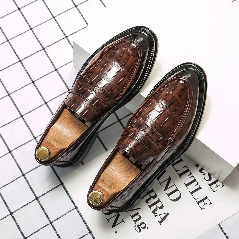 Office Men Leather Shoes Men's Elegant Business Dress Shoes Wearing Comfortable Light Weight Wear