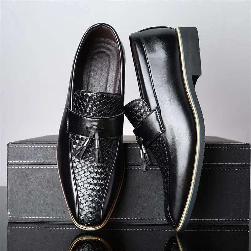 Soft Leather Loafers Casual Shoes Moccasins for Men Leather Men's Casual Dress Shoes Men Leather Shoes Big Size 38 to 47