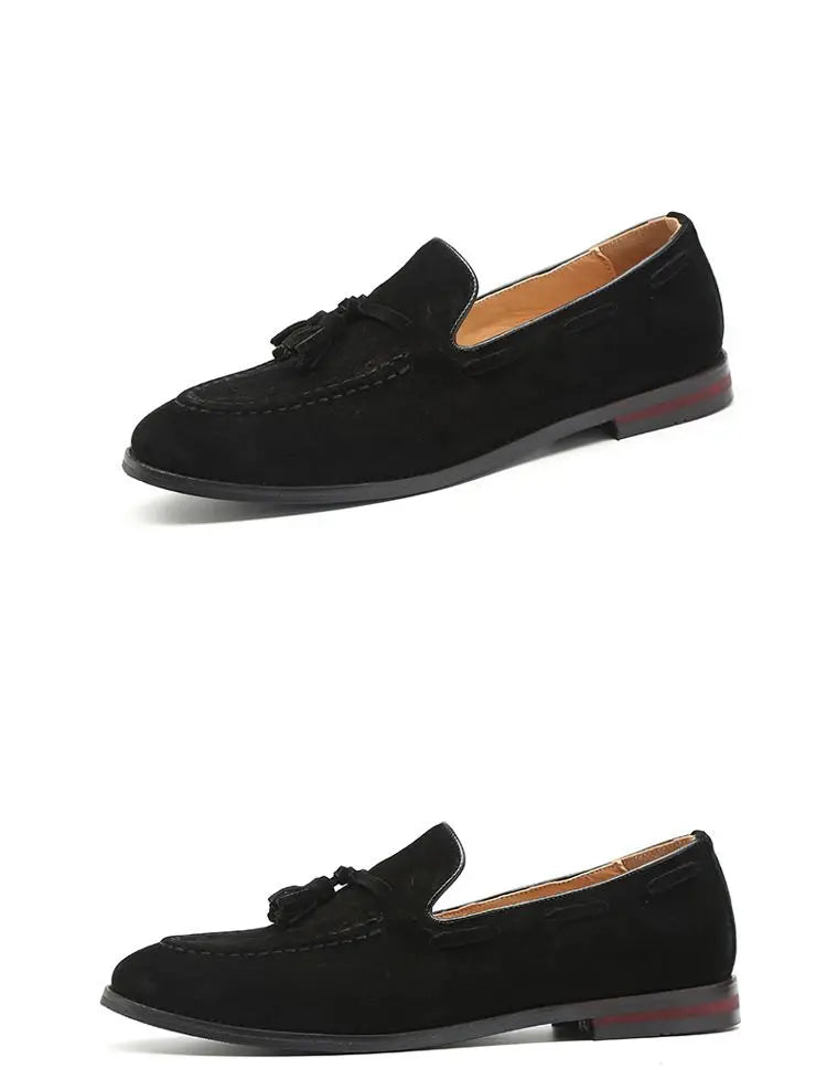 Fashion Men's Casual Shoes Suede Leather Slip-on Mens Trendy Tassels Classic Loafers Moccasins Men Party Wedding Driving Flats