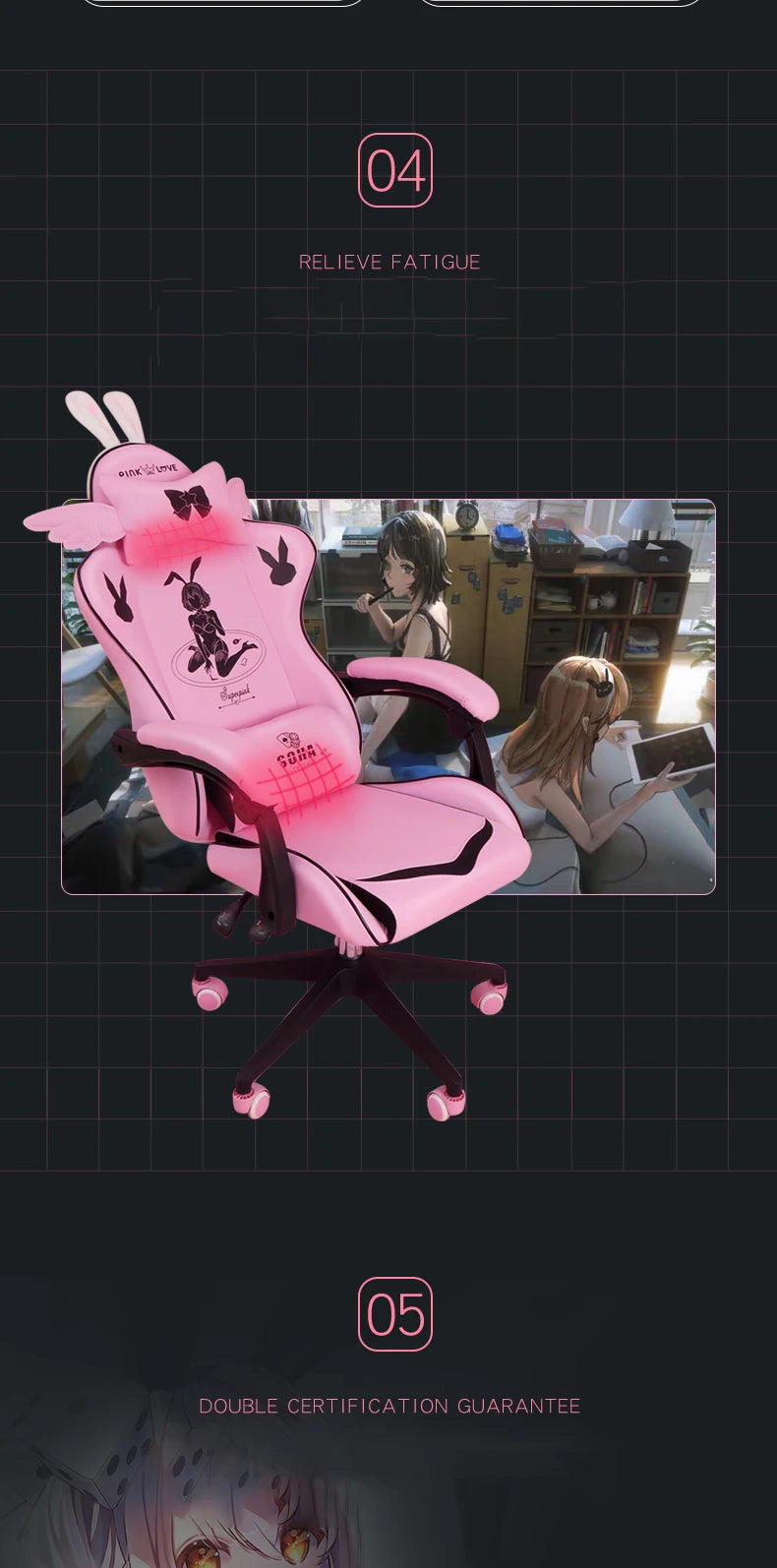 Pink Magic Gaming Chair Girl Game Competitive Rotating Chair Home Liftable Computer Chair Fashion Comfortable Anchor Live Chair