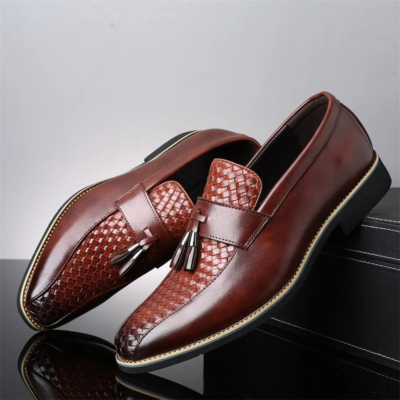 Soft Leather Loafers Casual Shoes Moccasins for Men Leather Men's Casual Dress Shoes Men Leather Shoes Big Size 38 to 47