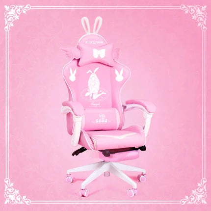Pink Magic Gaming Chair Girl Game Competitive Rotating Chair Home Liftable Computer Chair Fashion Comfortable Anchor Live Chair