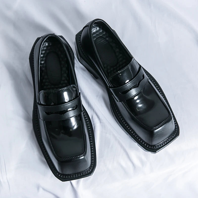 Hot Sale Men Leather Dress Shoes Slip-on Formal Wedding Party Business Office Loafers Breathable Low-top Trendy Shoes Wholesale