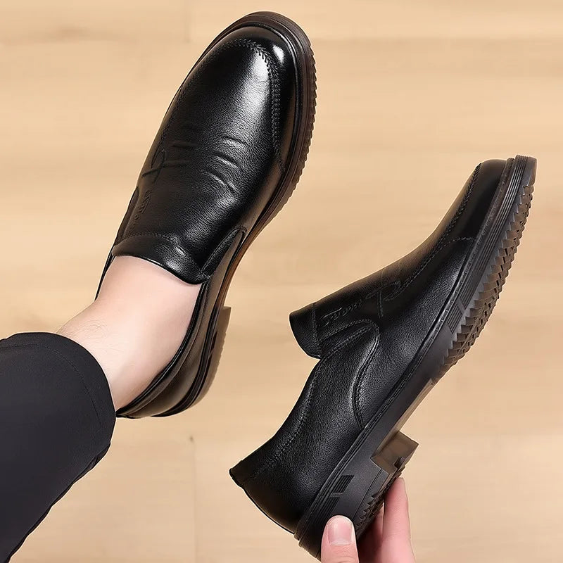 Hot Sale Two-layer Cowhide Shoes Trendy Casual Men Leather Shoes Size 38-44