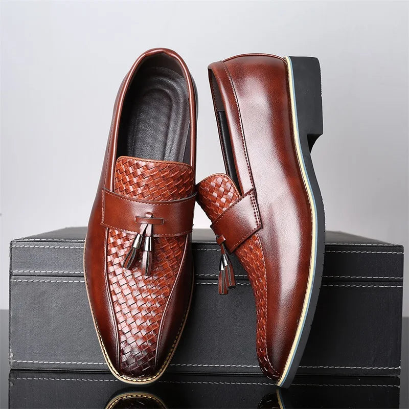 Soft Leather Loafers Casual Shoes Moccasins for Men Leather Men's Casual Dress Shoes Men Leather Shoes Big Size 38 to 47
