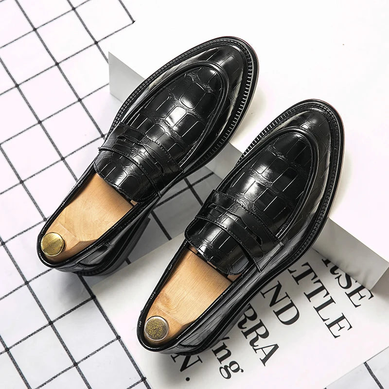 Office Men Leather Shoes Men's Elegant Business Dress Shoes Wearing Comfortable Light Weight Wear