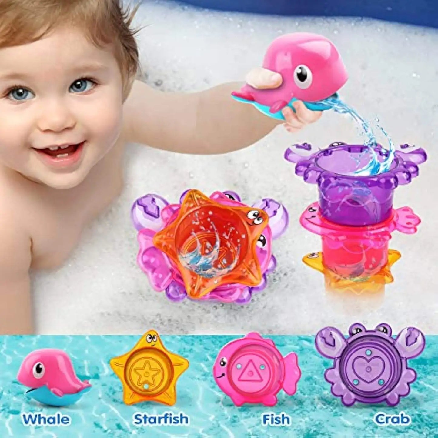 Bathing Toys Children Playing in Water Little Crabs Swimming Babies and Children Playing in Water Little Whales in Summer