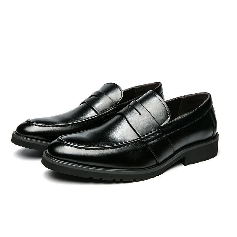 Men Leather Shoes Size 47 48 Slip on Leisure Comfortable Dress Shoes Leather Men Penny Loafers