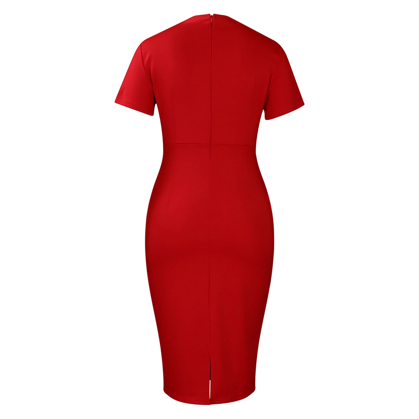 D515 Cross-border Women's Clothing Amazon Fashion Temperament OL Tongle Pencil Short-sleeved Half-high Neck Hip Foreign Trade dress
