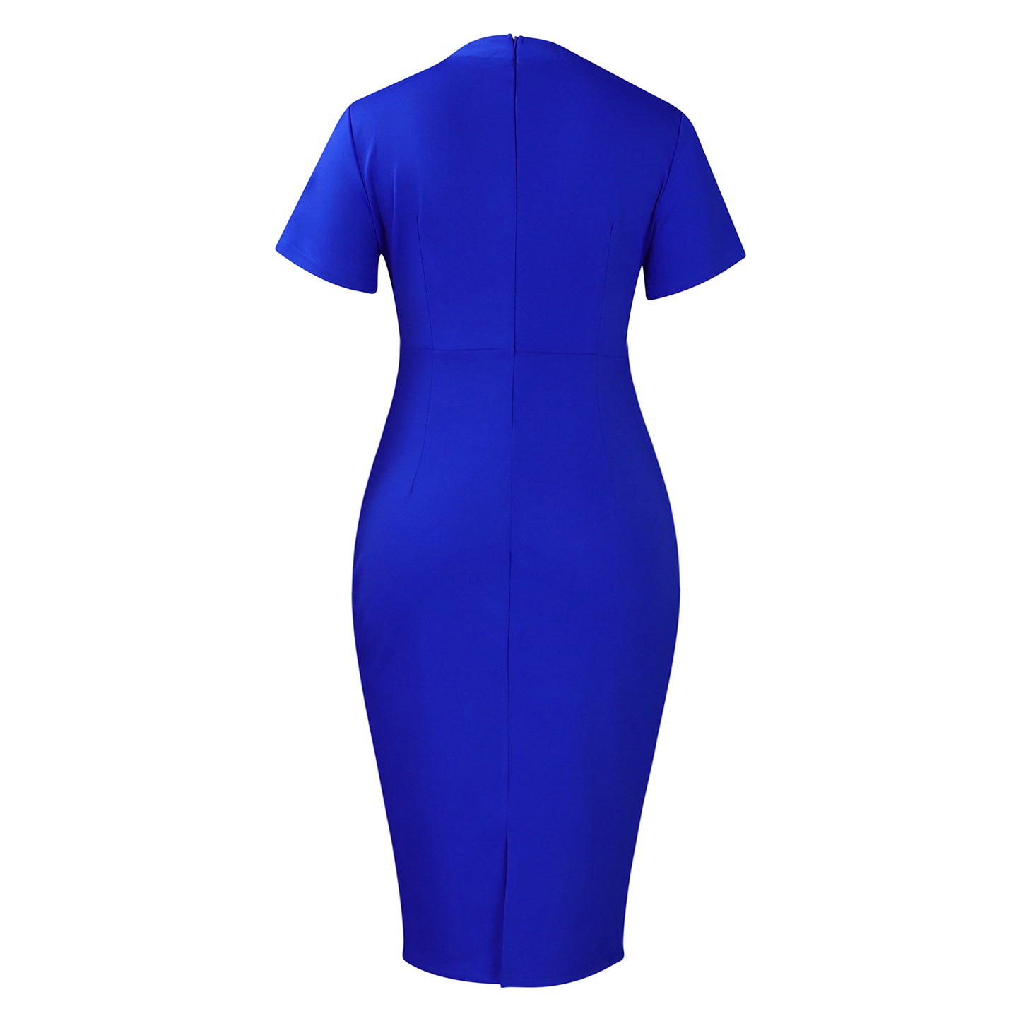 D515 Cross-border Women's Clothing Amazon Fashion Temperament OL Tongle Pencil Short-sleeved Half-high Neck Hip Foreign Trade dress