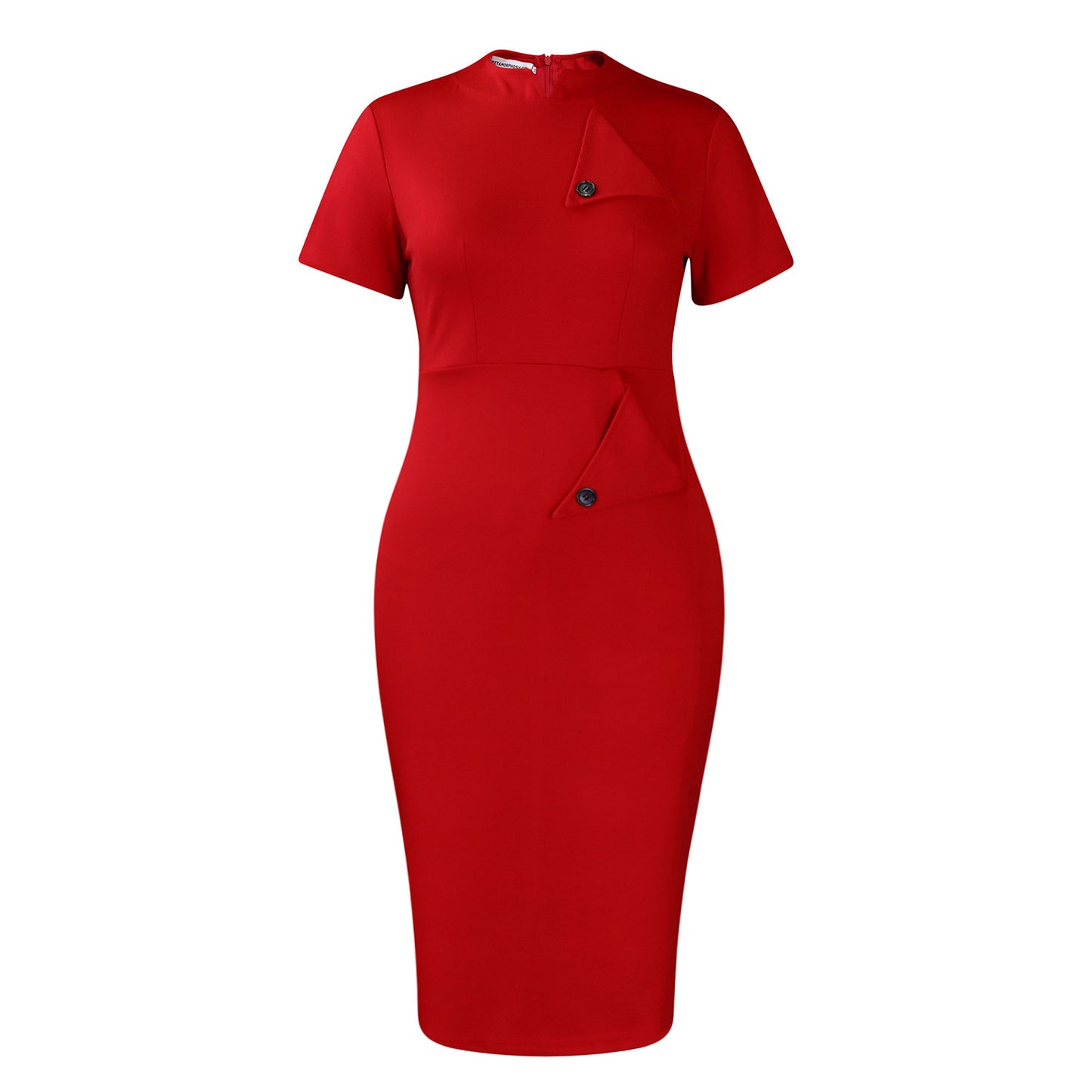 D515 Cross-border Women's Clothing Amazon Fashion Temperament OL Tongle Pencil Short-sleeved Half-high Neck Hip Foreign Trade dress