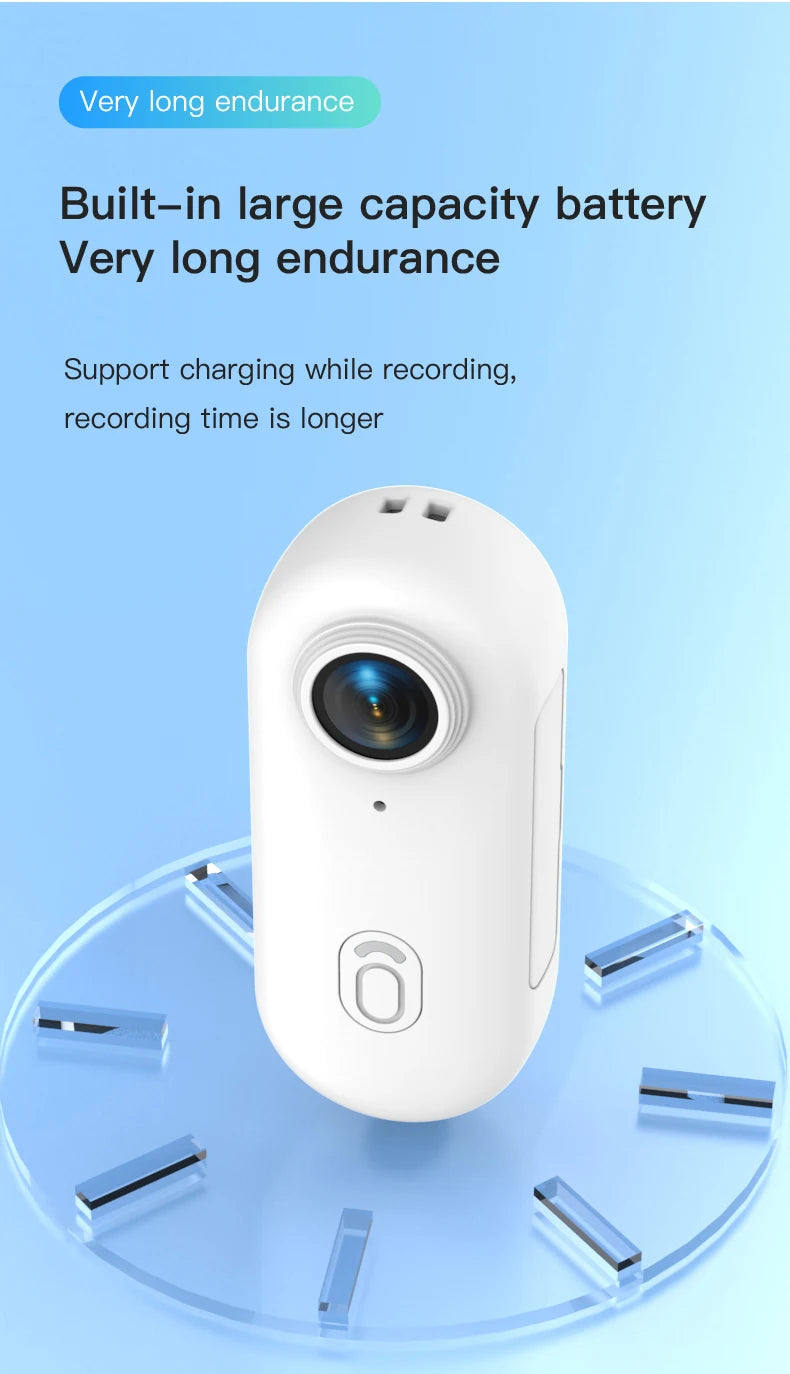 4K Thumb Action Camera, HD Sports Camera, Digital Image Stabilization, Automatic Exposure, 800mAh Battery, Rechargeable Lithium