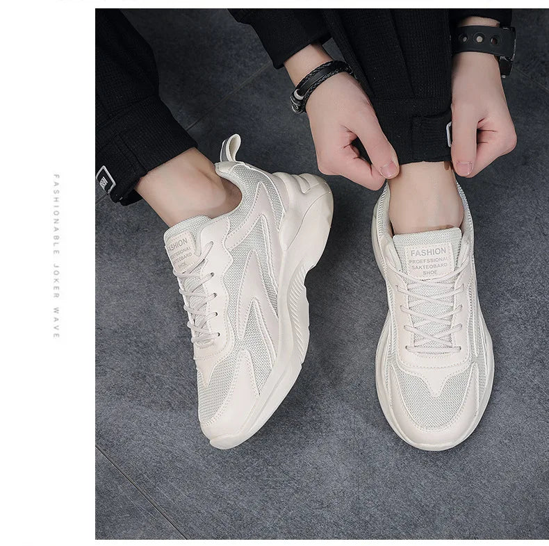 Summer Mesh Sneakers Men's Comfortable Breathable Platform Shoes 2023 Trendy Tennis Shoes Korean Version All-match Casual Shoes