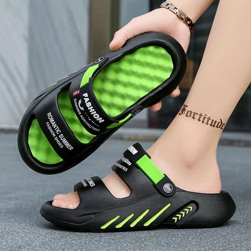 Massage Men Slippers Summer Breathable EVA Slippers Dual Purpose Sandals For Men Lightweigh Sumer Shoes For Men Plus Size 39-48