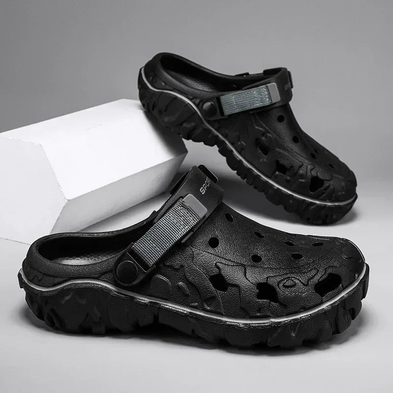 Big Size 47 Summer Men Slippers Fashion Outdoor Garden Clogs Men Hole Shoes Casual Shoes Water Shoes Comfort Home Soft Slippers