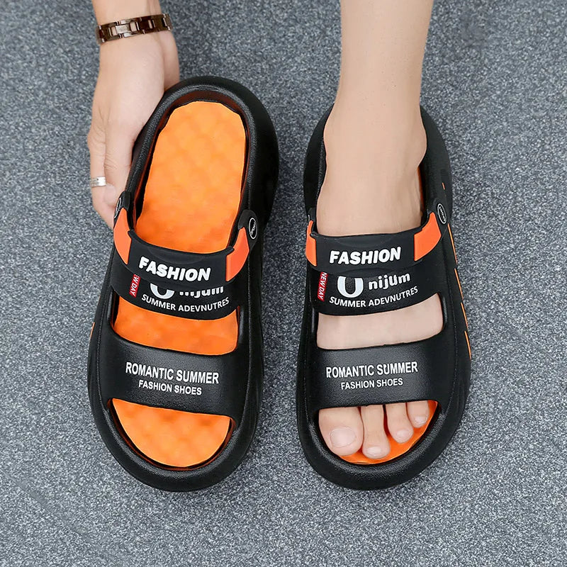 Massage Men Slippers Summer Breathable EVA Slippers Dual Purpose Sandals For Men Lightweigh Sumer Shoes For Men Plus Size 39-48