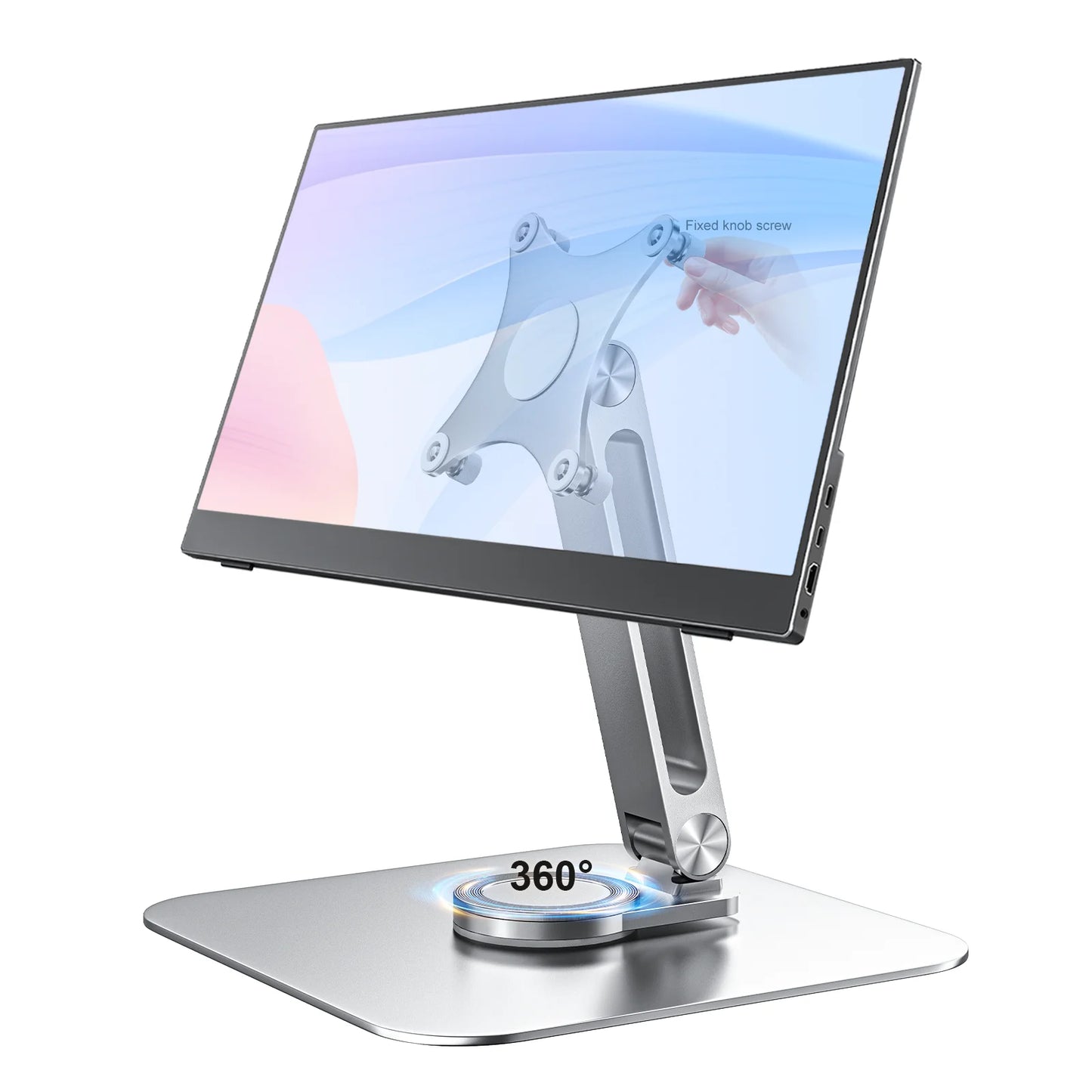 Aluminum Alloy Stand for Protable Monitor Table Bracket Adjustable 360 Rotation M4 Screw Bases Strong Load Capacity Super Stable