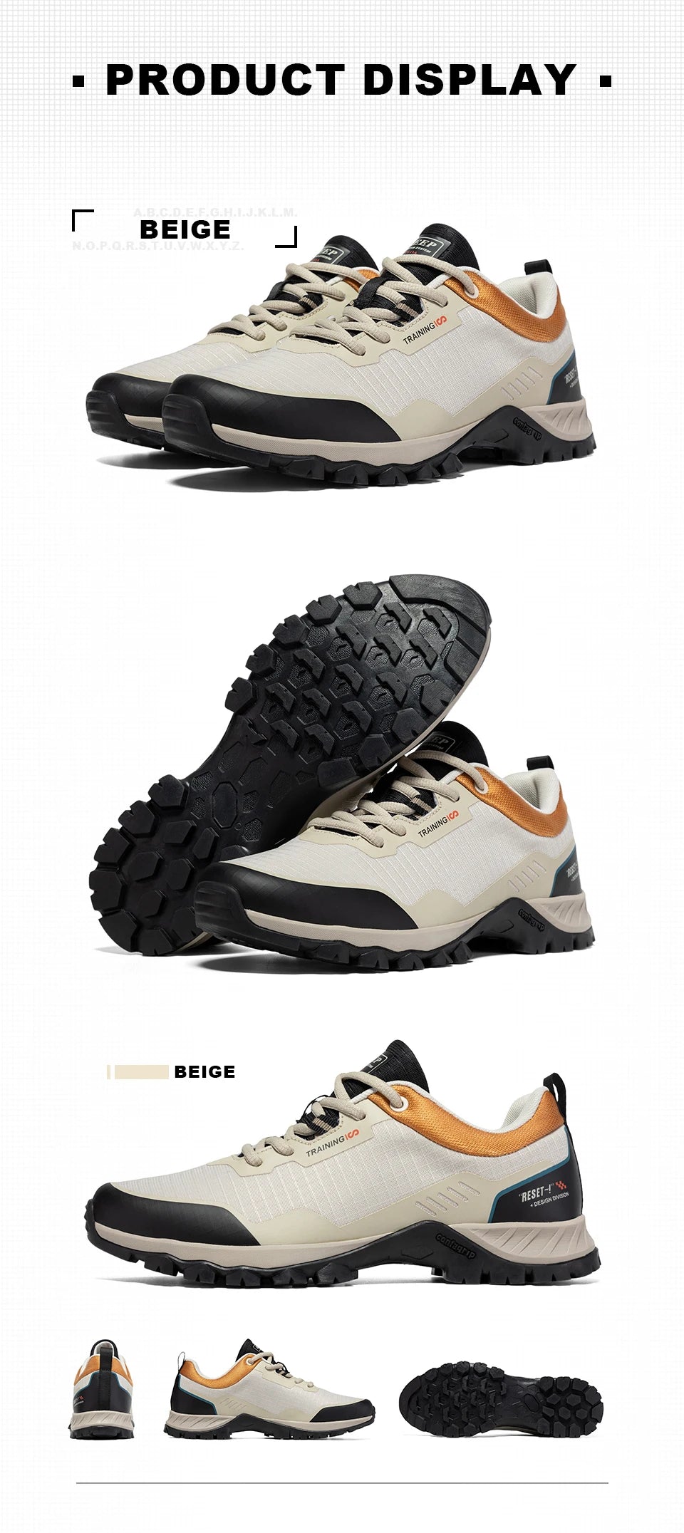 Baasploa Men Hiking Shoes Leather Waterproof Outdoor Sneakers Professional Men Comfort Casual Sneakers Male Antiskid Outdoor
