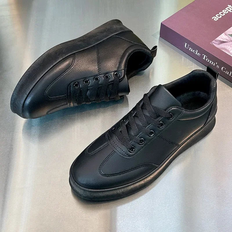 Spring/Summer Men's Shoes  New Style Feet Skateboard Small Black Lazy Shoes Casual Lightweight Sports Lace up Shoes