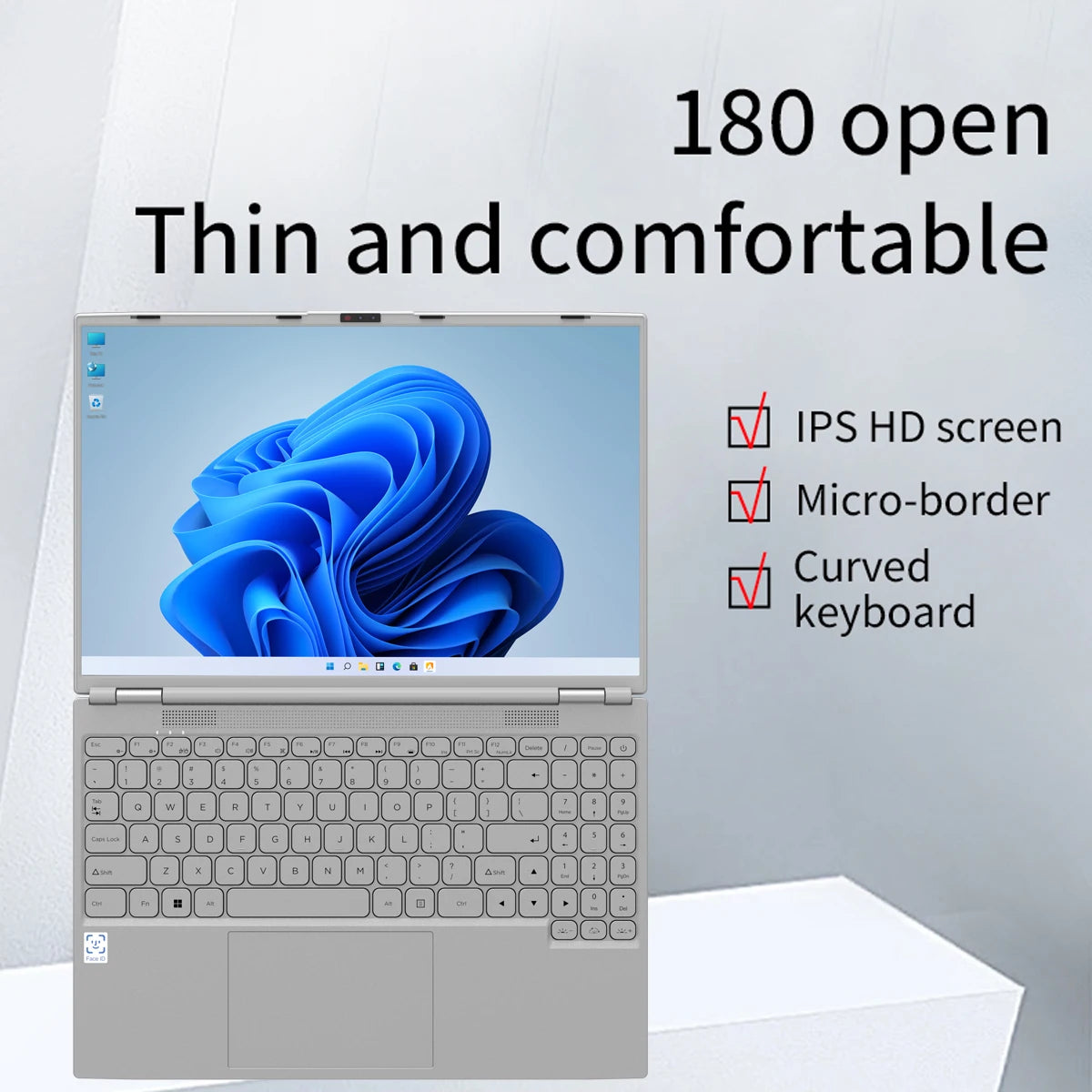 Facial recognition Intel Notebook N5095 Graphics UHD 16" Laptop 16GB 32GB RAM Max 2TB ROM Windows 11 Wifi 5 BT 4.2 RGB Keyboard