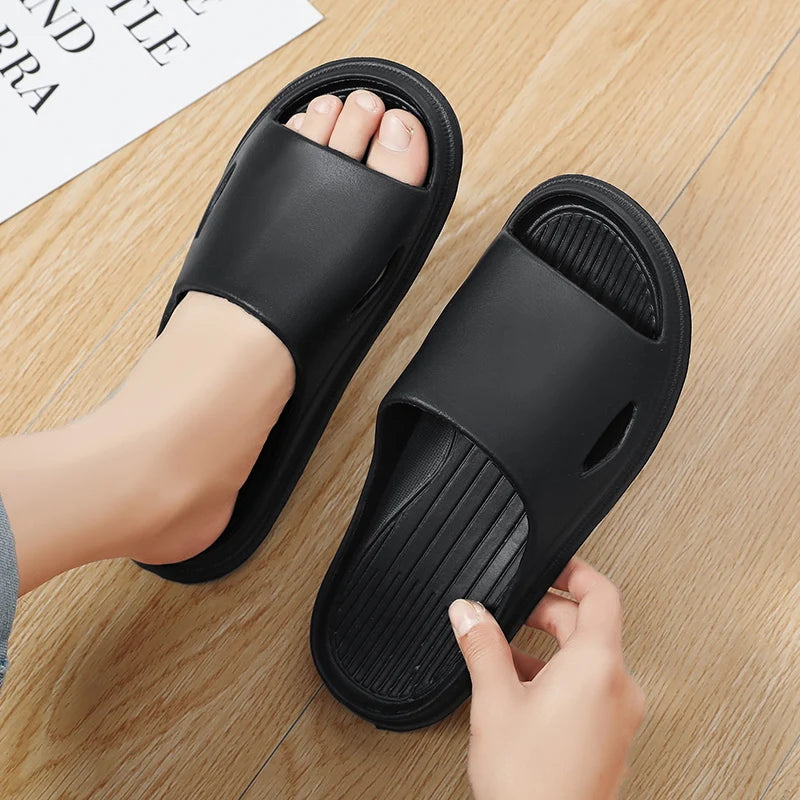Women Men Sliders Cloud Slippers Non-Slip EVA Slippers Flip Flops with 1.6 inch Soft Thick Sole for Shower Bathroom Pool Beach