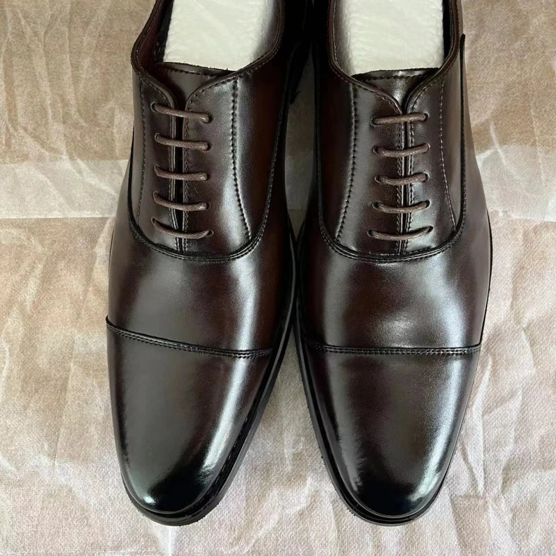Man Genuine Leather Shoes Rubber Sole Man Business Office Male Dress Leather Wedding Party Shoes Plus 48 Men Italian Shoe