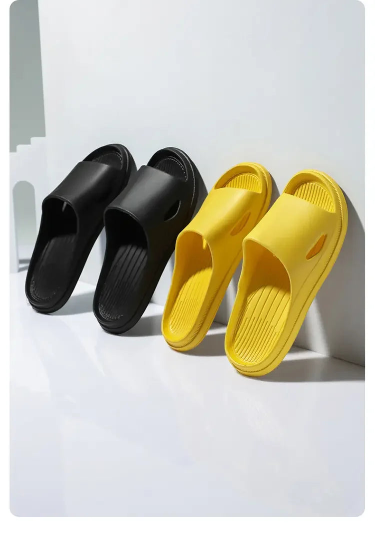 Women Men Sliders Cloud Slippers Non-Slip EVA Slippers Flip Flops with 1.6 inch Soft Thick Sole for Shower Bathroom Pool Beach